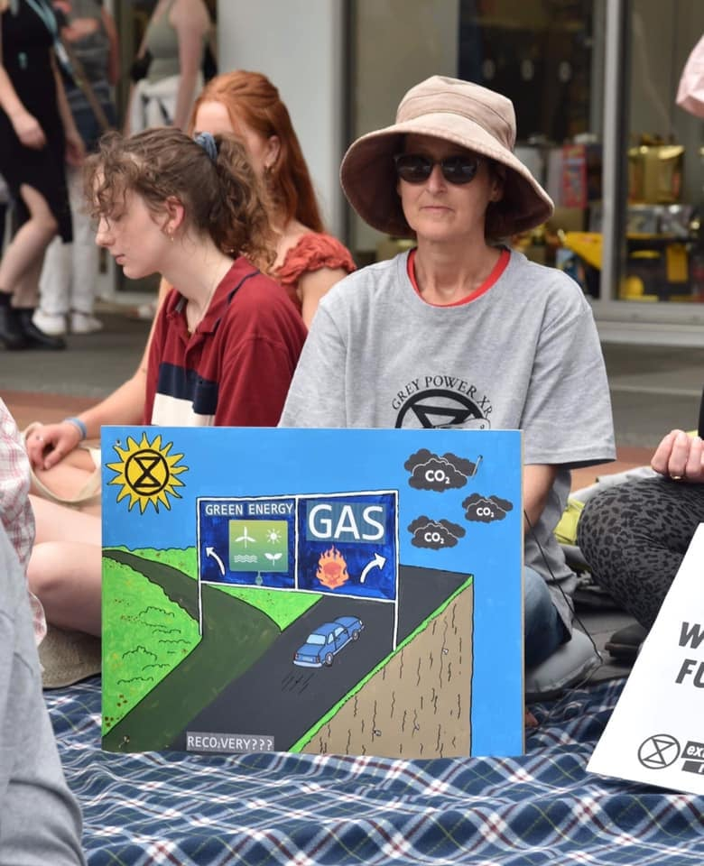 Tasmania declared
it is powered entirely by renewable electricity but Hobart rebels still sat
in silence to support the National Day of Action against Gas.