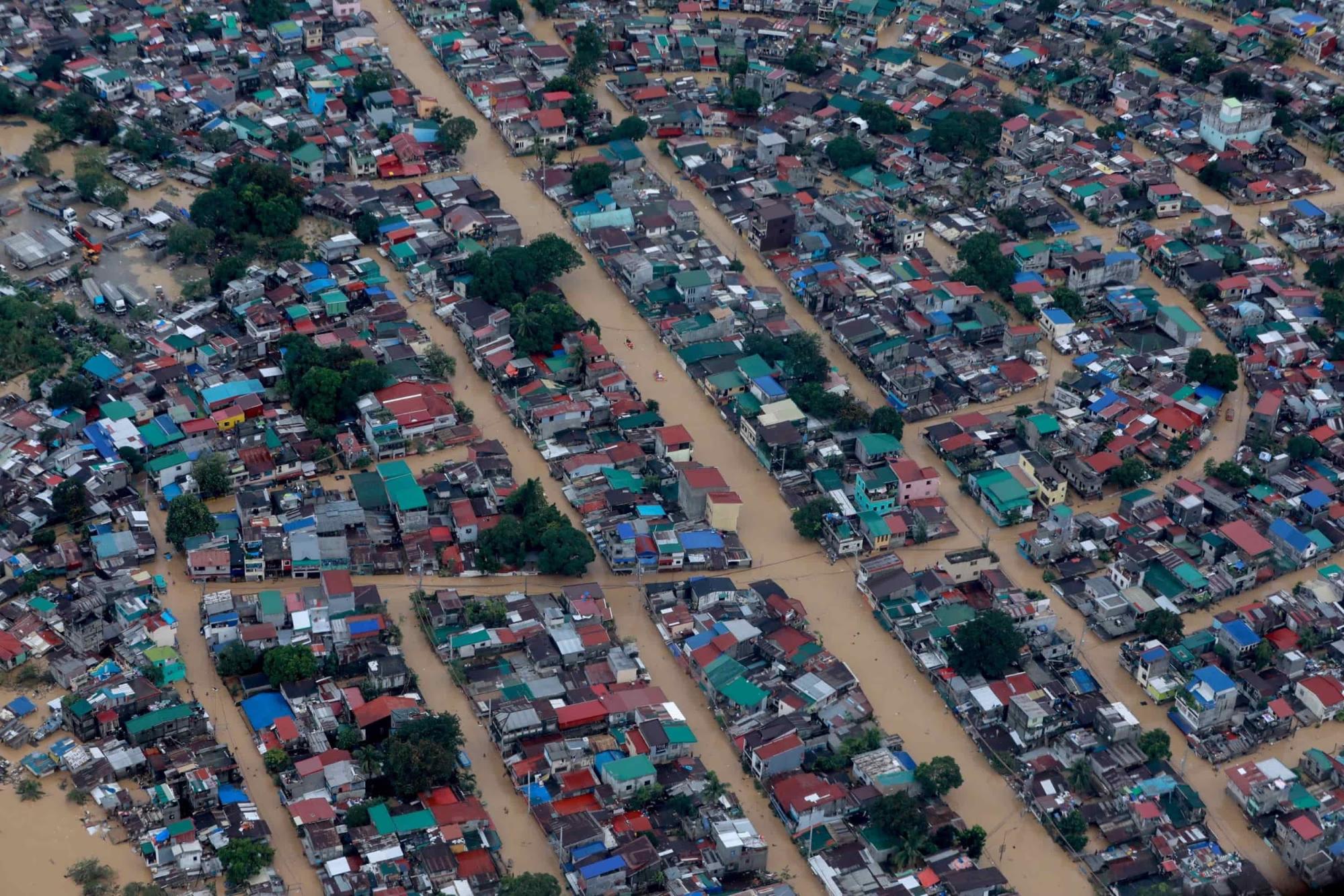 The City of Manila,
capital of The Philippines, underwater after Typhoon Vamco