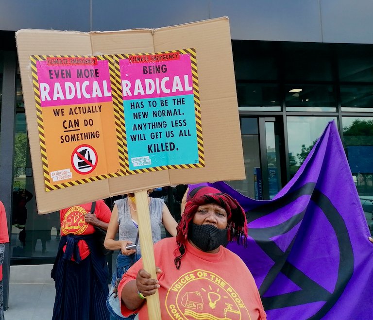 A rebel pickets
Standard Bank’s offices in Johannesburg Zoe Postman